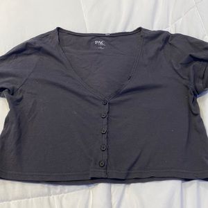 Pacsun button up cropped tee